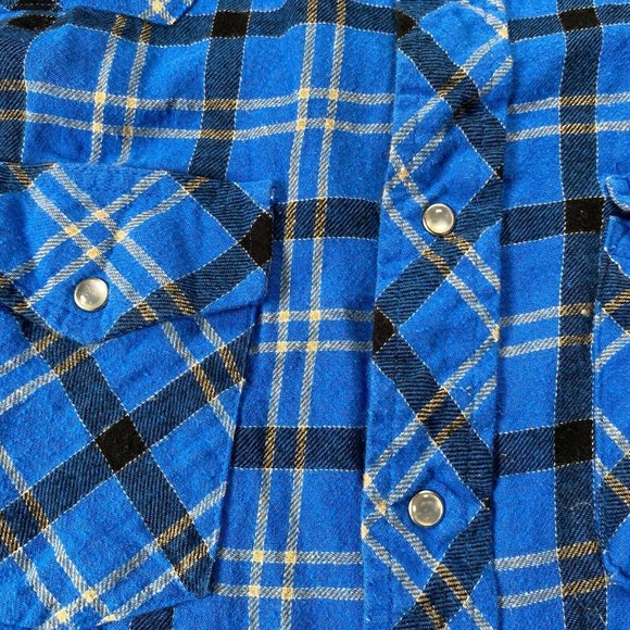 Wrangler Men's Size Medium Pearl Snap Plaid - Picture 4 of 6